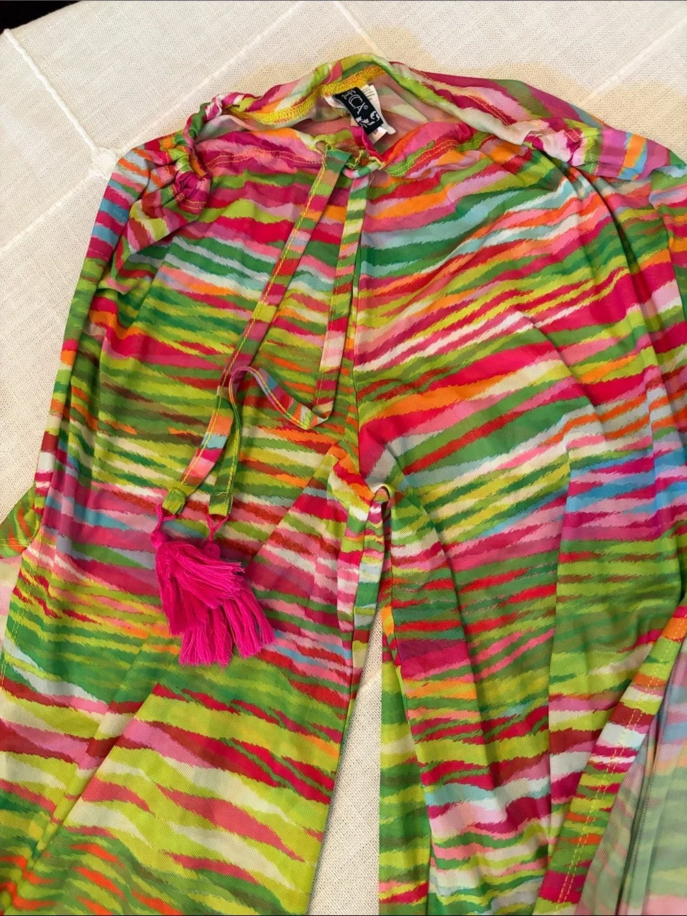 BECCA Multicolor Ripple-Stripe Wide-Leg Pants - Picture 7 of 7